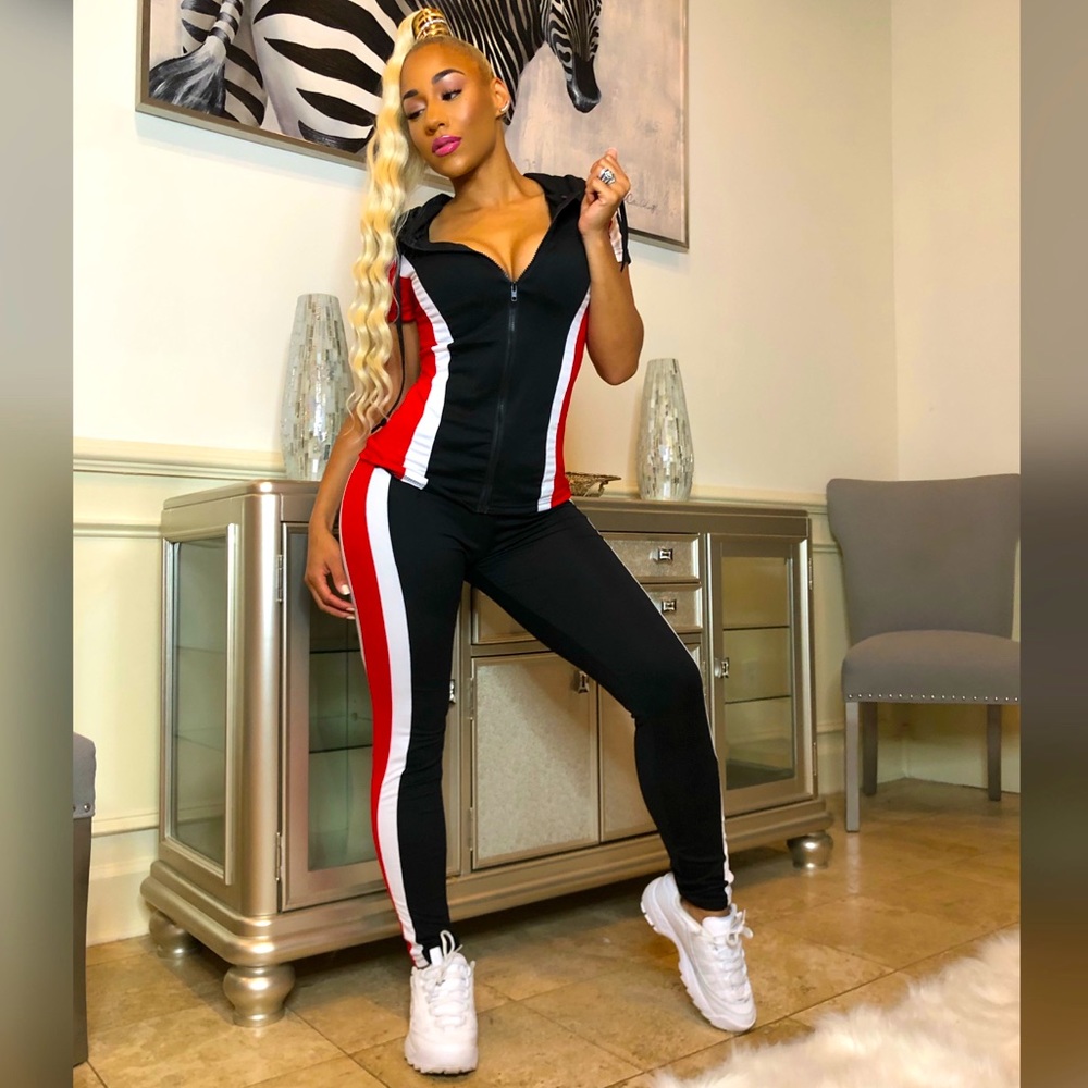 Comfy women hoodie short sleeve zip up jogger set